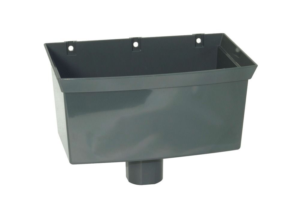 FloPlast Downpipe Universal Round/ Square Hopper - Anthracite Grey