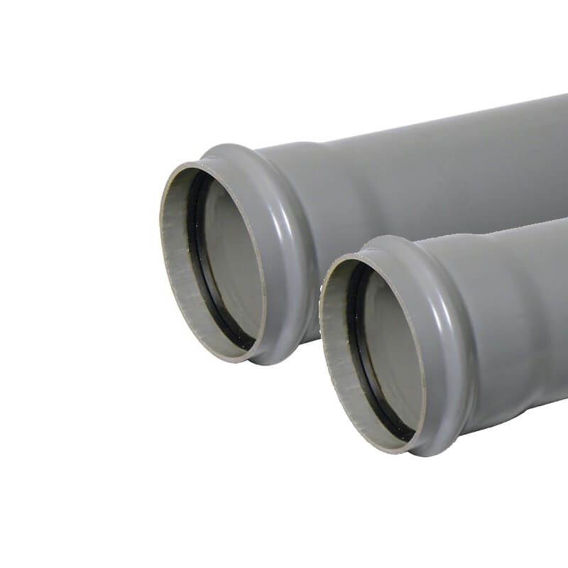 Internal/External Use 110mm UPVC Grey Soil Pipe Push Fit Ring Seal Fittings 