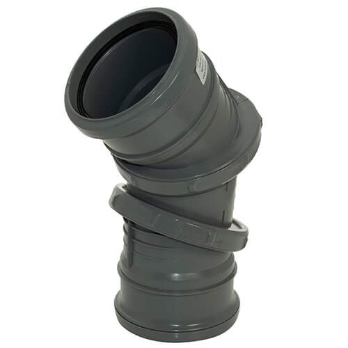 Soil Pipe 0-90° Adjustable Bend Grey 30° 60° Double Socket Swivel Joint 110mm 