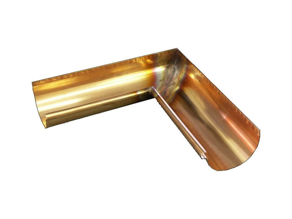 Copper Large Half Round Gutter Internal Corner - 90 Degree x 165mm