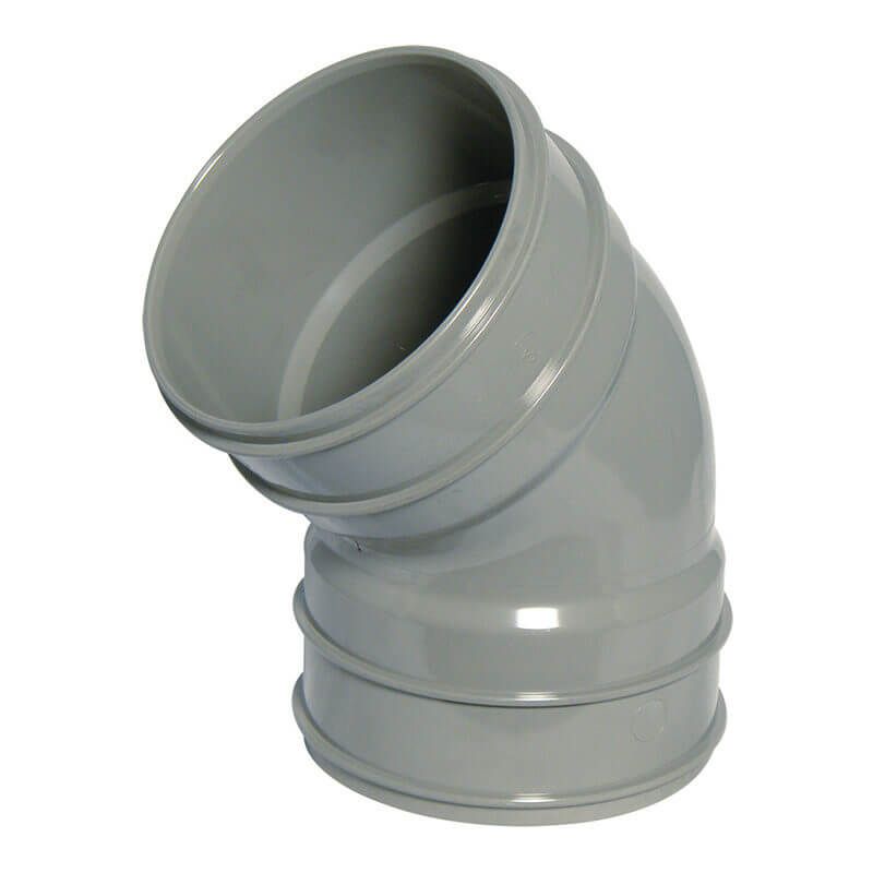 FloPlast Solvent Weld Soil Bend - 135 Degree x 110mm Olive Grey