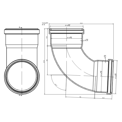 Drainage Bend Double Socket - 87.5 Degree x 110mm