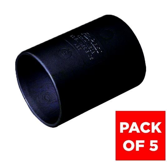 FloPlast Solvent Weld Waste Coupling - 32mm Black - Pack of 5