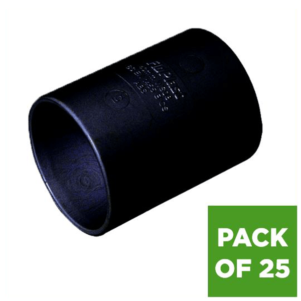 FloPlast Solvent Weld Waste Coupling - 40mm Black - Pack of 25