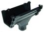 FloPlast Ogee Gutter Running Outlet - 110mm x 80mm Black