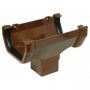 FloPlast Square Gutter Running Outlet - 114mm Brown