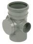 FloPlast Ring Seal Soil Access Pipe Single Socket - 110mm Grey