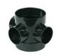 FloPlast Solvent Weld Soil Short Boss Pipe - 110mm Black