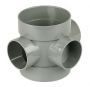 FloPlast Solvent Weld Soil Short Boss Pipe - 110mm Grey