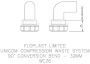 Multi Fit Compression Waste Bend Conversion - 90 Degree x 32mm