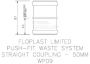 FloPlast Push Fit Waste Coupling - 50mm Grey