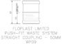 FloPlast Push Fit Waste Coupling - 50mm Grey