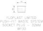 FloPlast Push Fit Waste Socket Plug - 32mm Black