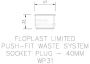 FloPlast Push Fit Waste Socket Plug - 40mm Grey