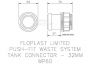 FloPlast Push Fit Waste Tank Connector - 32mm Black