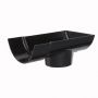 Cast Iron Half Round Gutter Stopend Outlet - 115mm for 65mm Downpipe Black