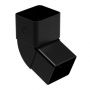 Square Downpipe 80mm x 70mm Offset Bend - 67 Degree Black