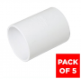 FloPlast Solvent Weld Waste Coupling - 40mm White - Pack of 5