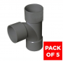 FloPlast Solvent Weld Waste Tee - 32mm Grey - Pack of 5