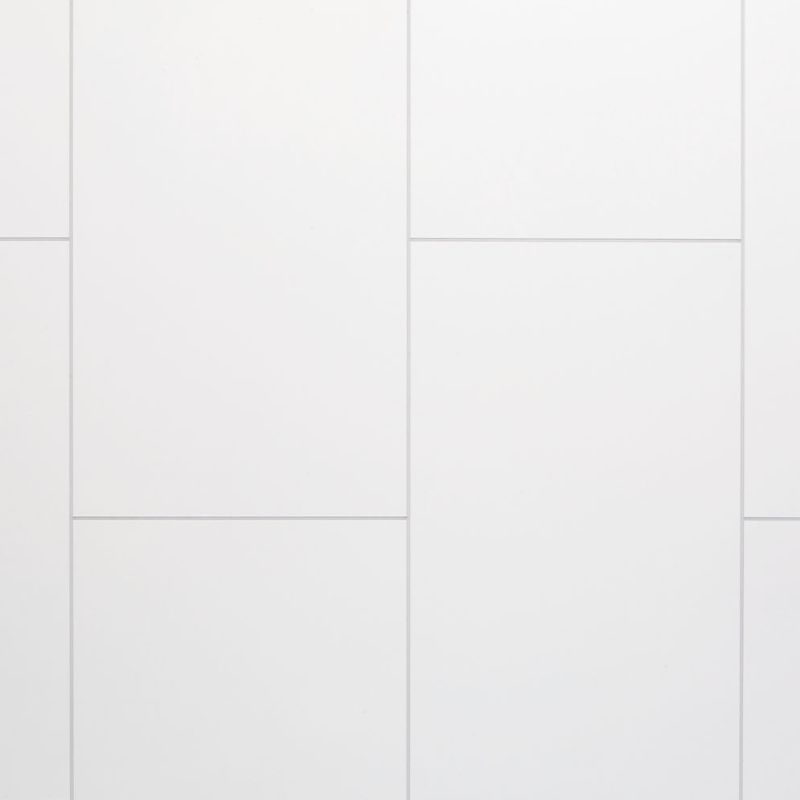 Bathroom Wall Panel - 1000mm x 2400mm x 10mm Grout Line Large White Tile