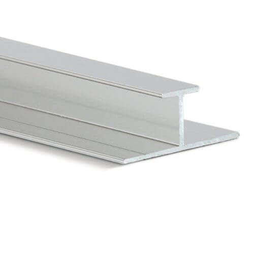 Guardian Internal Cladding Aluminium H Trim - 2400mm Satin - For 10mm Bathroom/Shower/Kitchen/Ceiling Panels