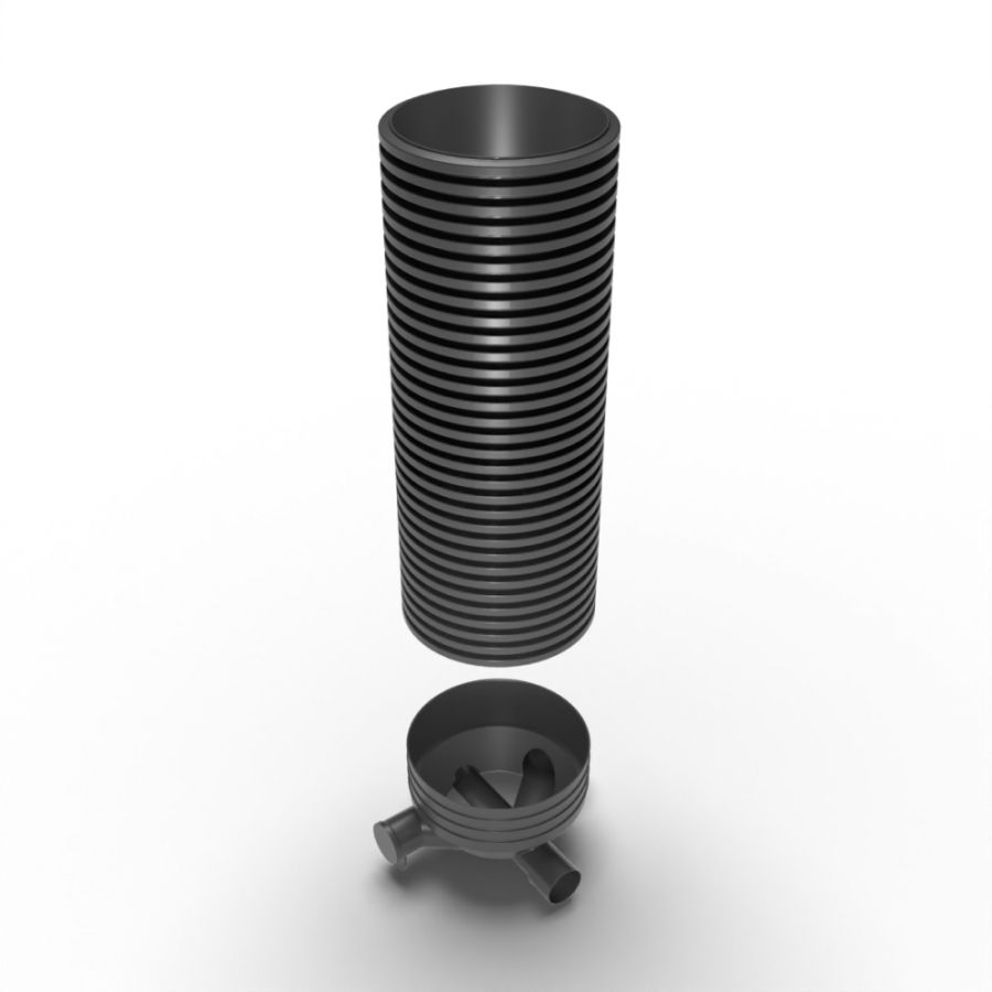 Inspection Chamber Set - 600mm Diameter x 2355mm Depth with 150mm Channel & 150mm Inlets