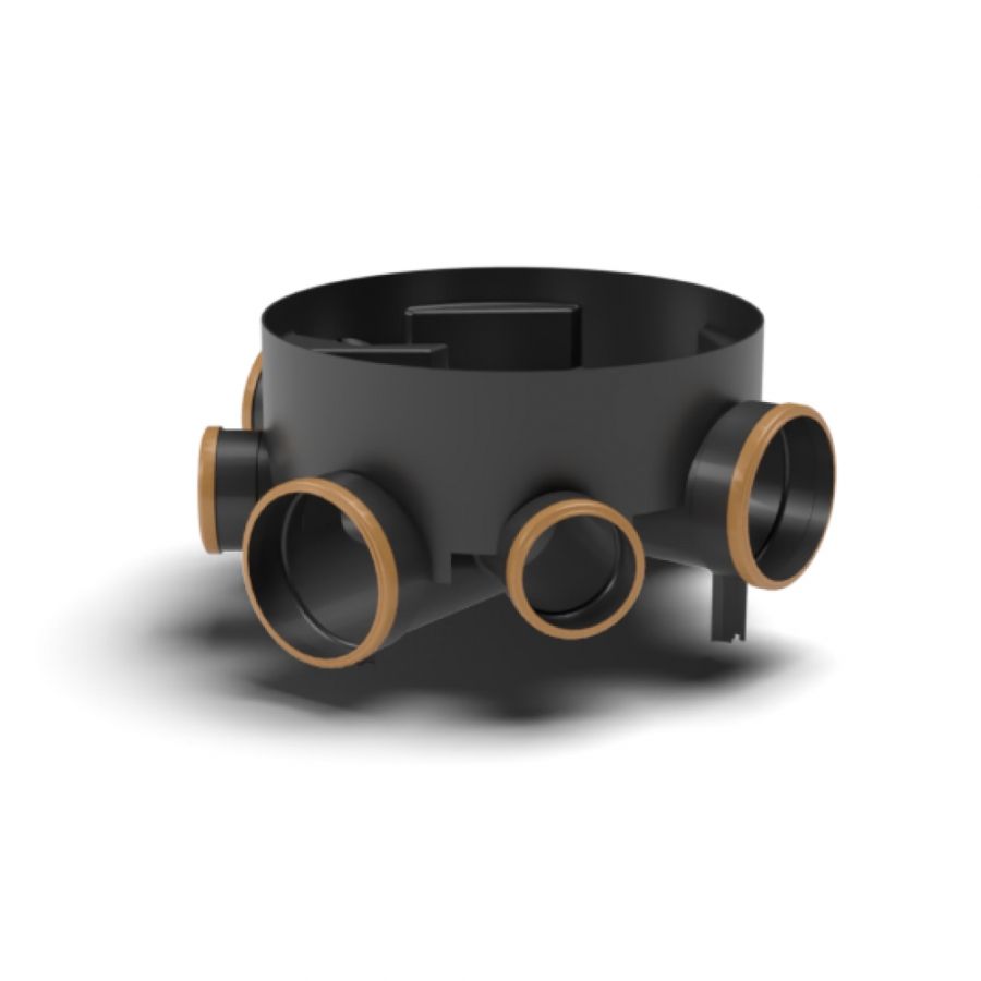 FloPlast Inspection Chamber Base with 160mm Inlets and Outlets - 450mm Diameter