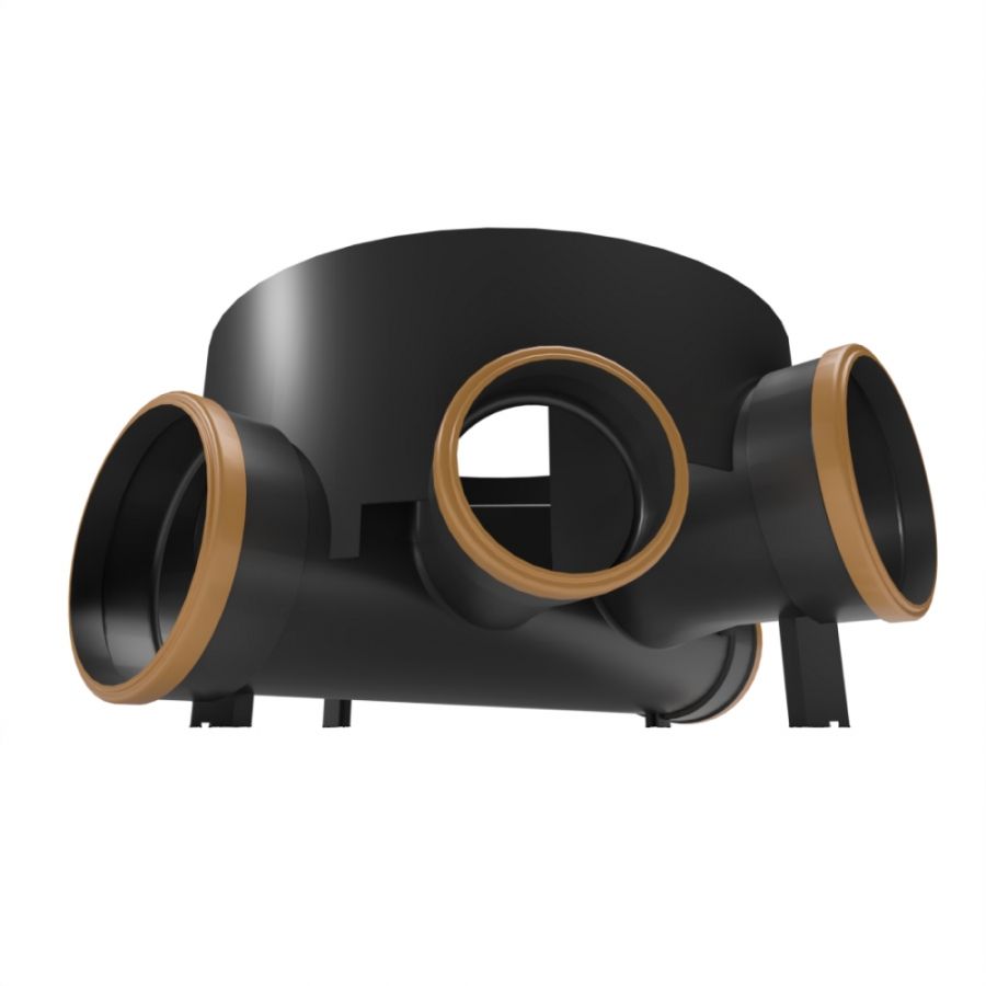 FloPlast Inspection Chamber Base with 160mm Inlets and Outlets - 450mm Diameter
