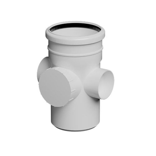 FloPlast 110mm Industrial/Xtraflo Downpipe Kit - Swan Neck w Access Pipe - White