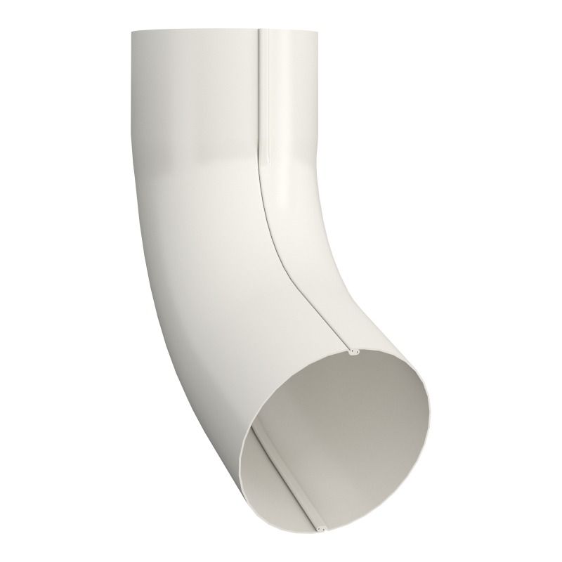 Lindab Aluminium Pipe Bend with Socket 70 - 87mm White