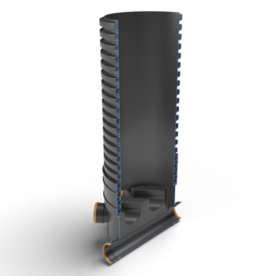 Inspection Chamber Set - 450mm Diameter x 1480mm Depth with 110mm Channel & 110mm Inlets