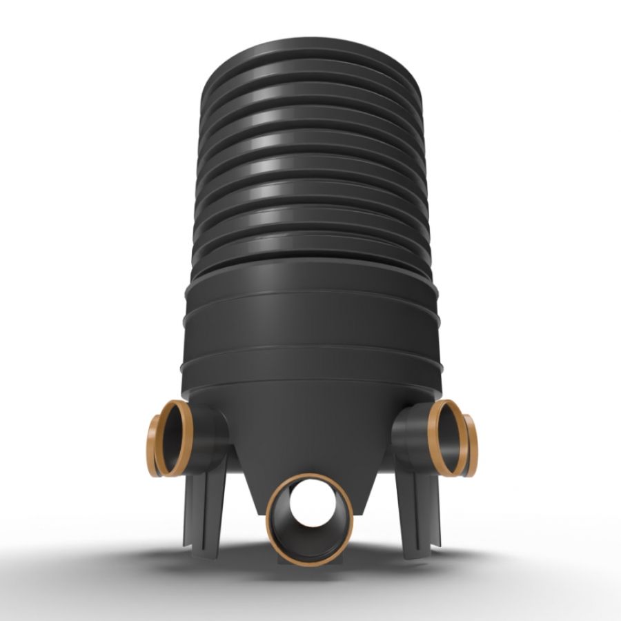 Inspection Chamber Set - 450mm Diameter x 960mm Depth with 110mm Channel & 110mm Inlets