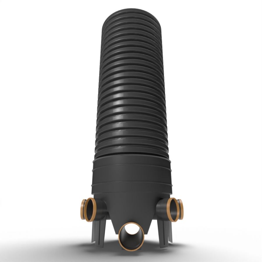 Inspection Chamber Set - 450mm Diameter x 1940mm Depth with 110mm Channel & 110mm Inlets