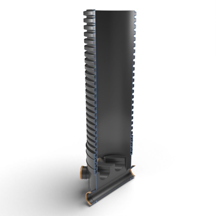 Inspection Chamber Set - 450mm Diameter x 1940mm Depth with 110mm Channel & 110mm Inlets