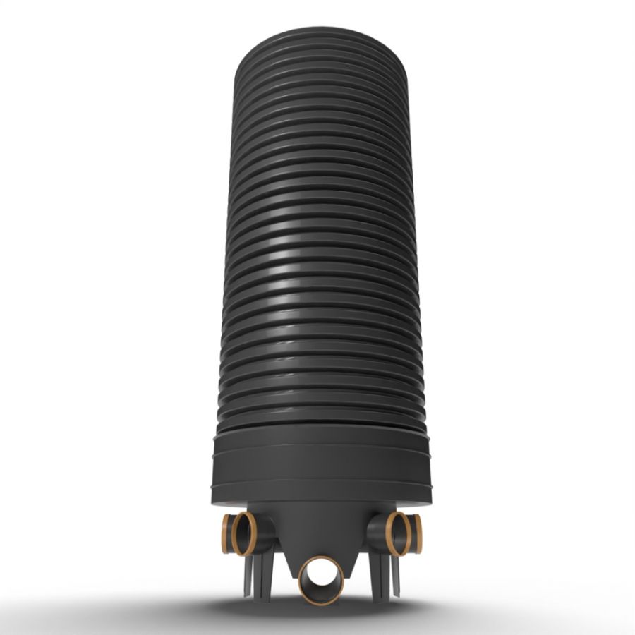 Inspection Chamber Set - 600mm Diameter x 2415mm Depth with 110mm Channel & 110mm Inlets