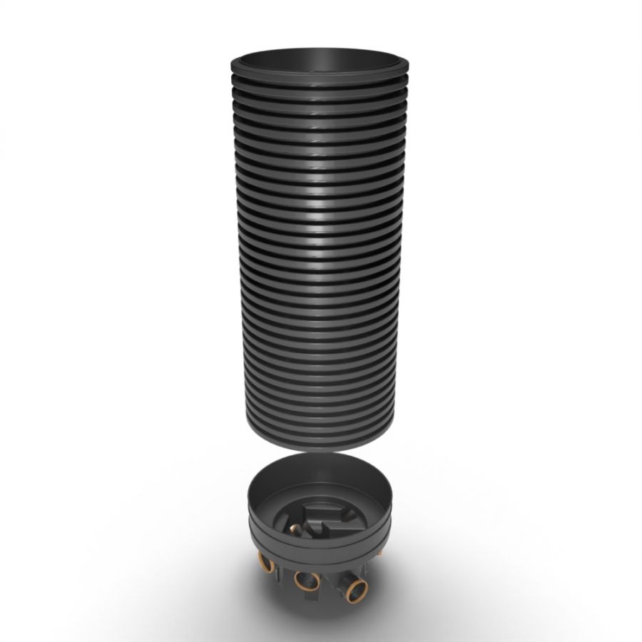 Inspection Chamber Set - 600mm Diameter x 2415mm Depth with 110mm Channel & 110mm Inlets