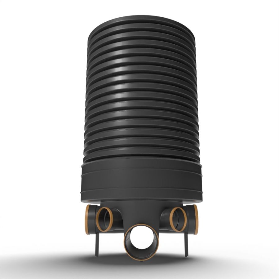 Inspection Chamber Set - 600mm Diameter x 1440mm Depth with 160mm Channel & 110mm Inlets