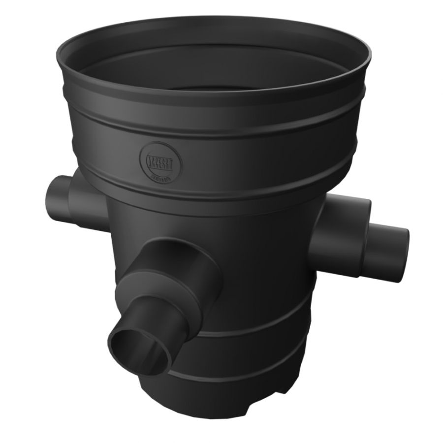Catchpit Chamber Base - 450mm Diameter For 110mm Pipe with 110mm & 160mm Inlets