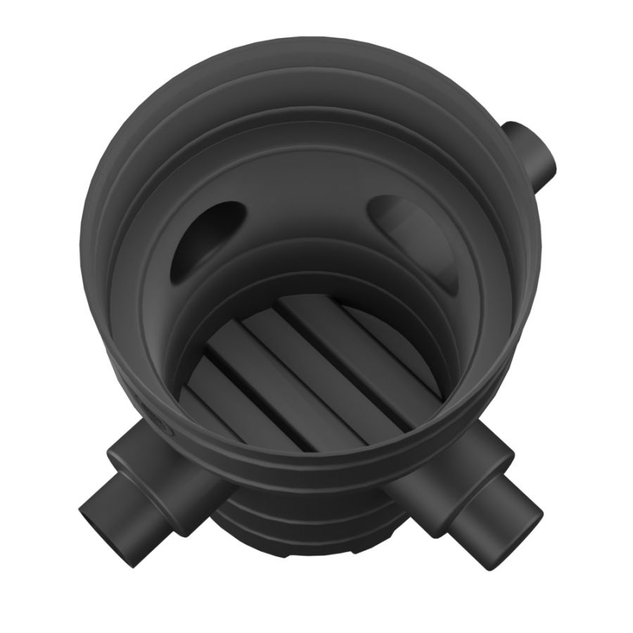 Catchpit Chamber Base - 450mm Diameter For 110mm Pipe with 110mm & 160mm Inlets