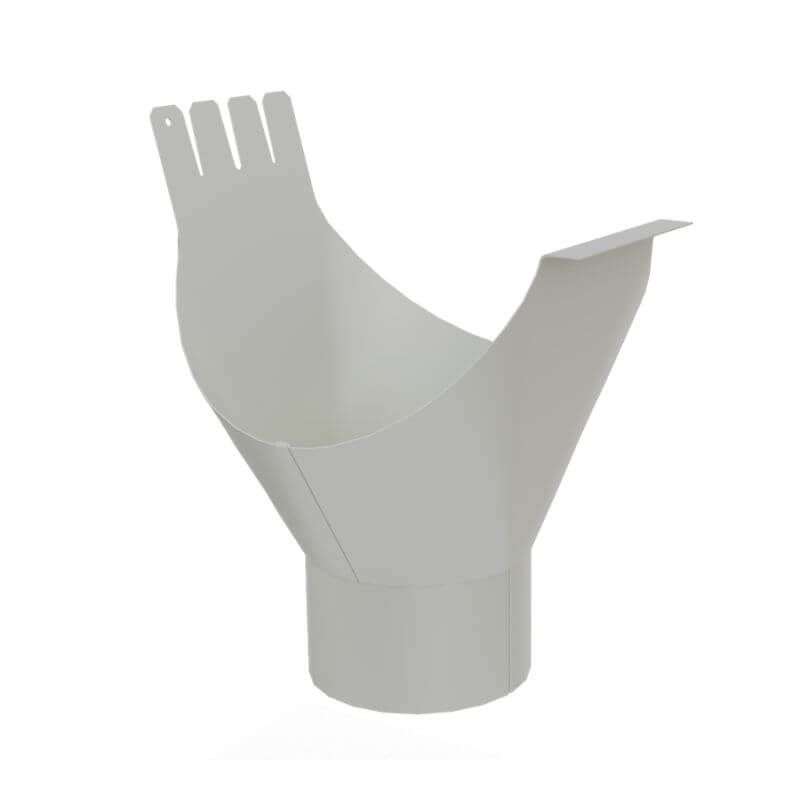 Lindab Aluminium Gutter Outlet 87mm - 125mm White