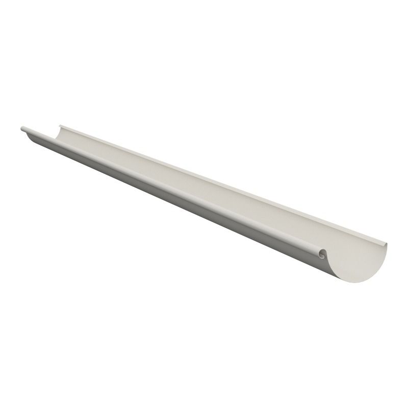 Lindab Half Round Aluminium Gutter - 125mm x 3mtr White