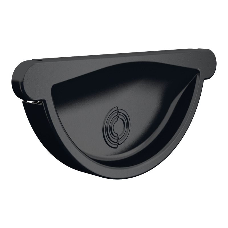 Lindab Aluminium Gutter Self-Locking Stop End - 125mm Black