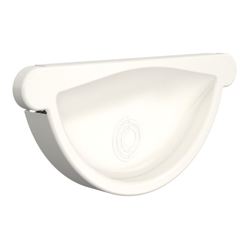 Lindab Aluminium Gutter Self-Locking Stop End - 125mm White
