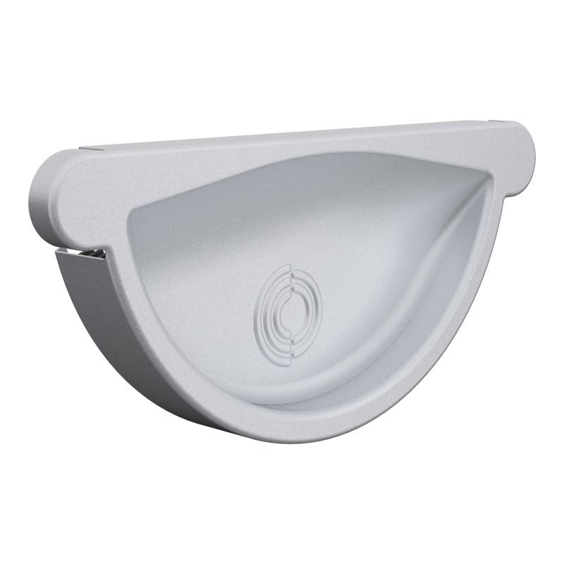 Lindab Aluminium Gutter Self-Locking Stop End - 150mm Silver Metallic