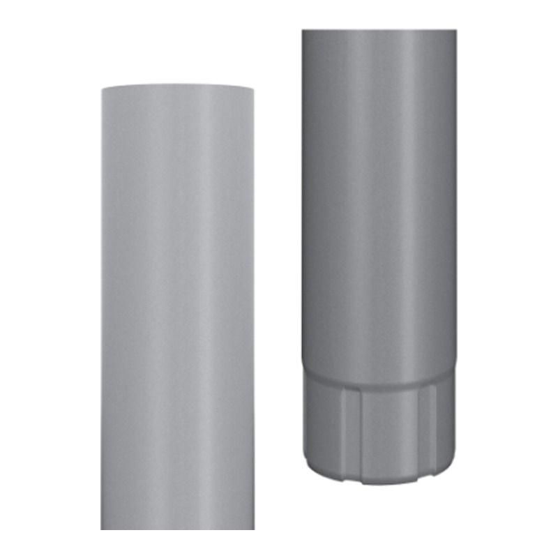 Lindab Aluminium Downpipe - 75mm x 3mtr Silver Metallic
