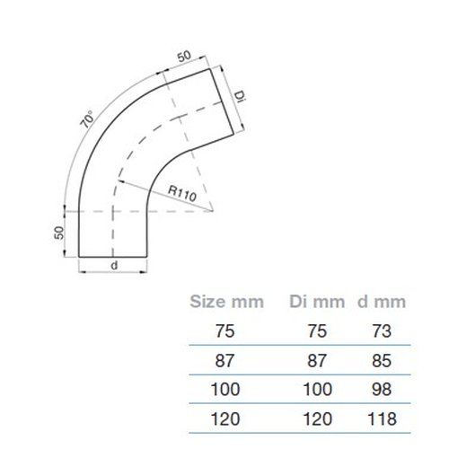 Lindab Steel Conical Downpipe Bend 70 - 120mm Silver Metallic