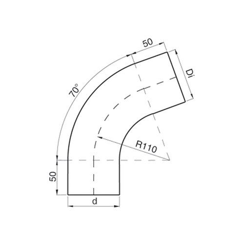 Lindab Steel Conical Downpipe Bend 70 - 75mm Matte Black