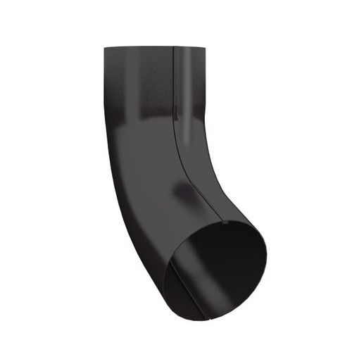 Lindab Steel Downpipe Bend with Socket 70 - 87mm Coffee Brown