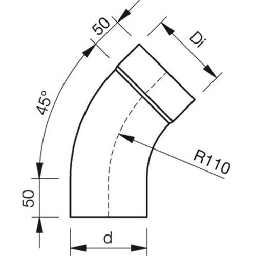 Lindab Steel Downpipe Bend with Socket 45 - 75mm Anthracite Metallic