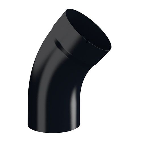 Lindab Steel Downpipe Bend with Socket 45 - 75mm Black